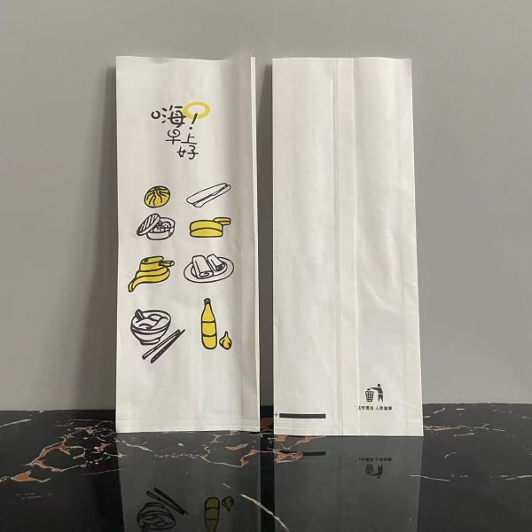 Custom Printed Satchel Paper Bag Durable Bread Paper Packaging Food Grade