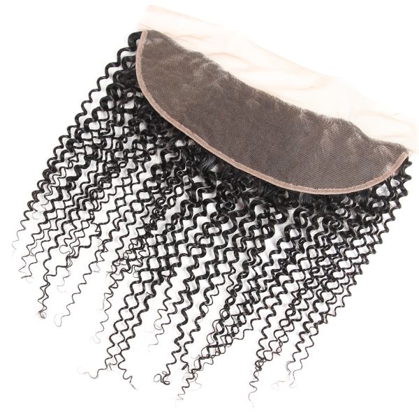 Kinky Curl Undye Color 3 Bundles Peruvian Virgin Hair Weave Wih Frontal No Shedding