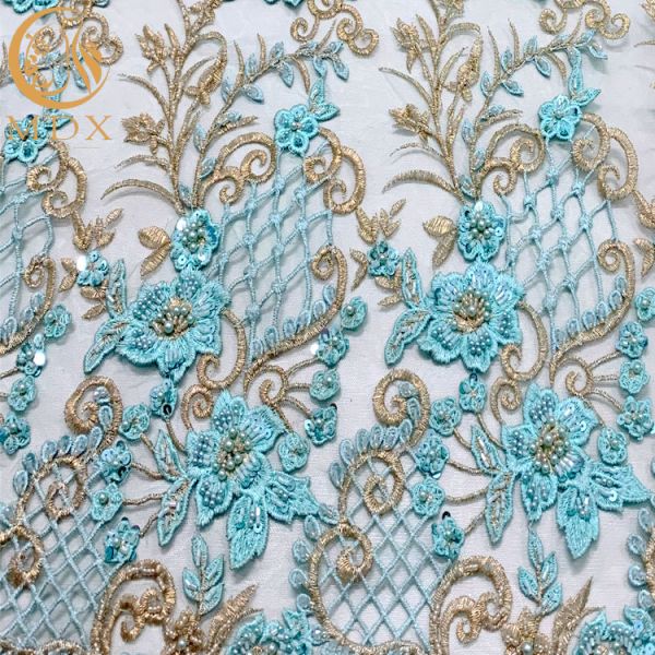 платье ткани шнурка Applique 140Cm Bridal вводит вышивку в моду отбортованную для свадьбы