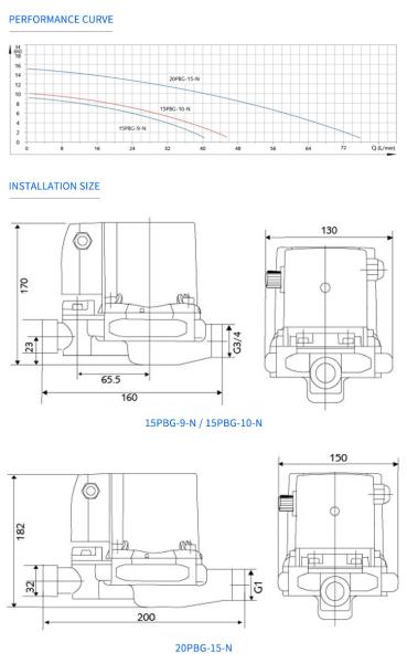 Domestic Hot Water Circulating Pump,Automatic Boosting Pump,High Pressure Water Booster Pump, Silent Pump 15PBG-10-N