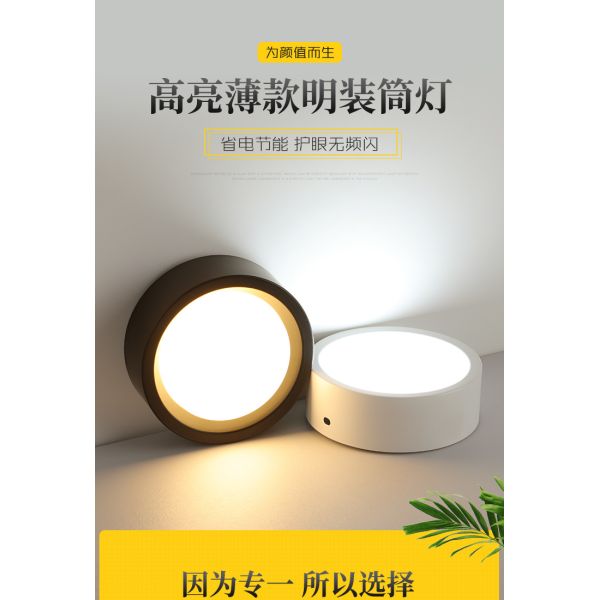 3500K LED Surface Mounted Downlight Cylindrical Surface Mount Led Ceiling Lights