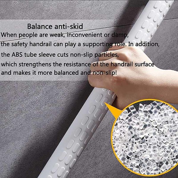 135 Degree Curved Stainless Steel Grab Bar Multipurpose For Shower Bathroom