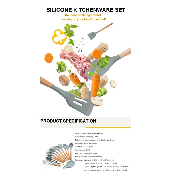 Утвари кухни нержавеющей стали силикона 8 частей гигиены красочные для варить