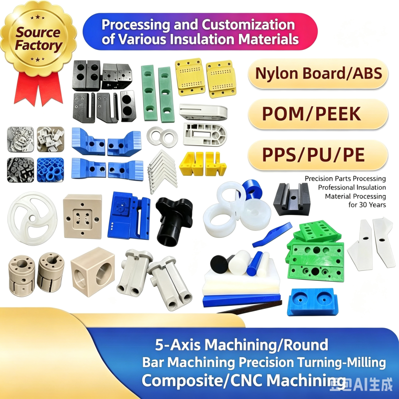 Polyurethane, PUPOM, Steel, PEEK, PPS, ABS, PE, Polyethylene, PVC Sheet, Bakelite, Nylon Sheet Processing and Customization