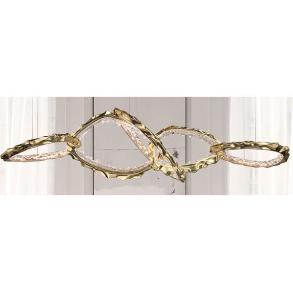 Light luxury copper ring staggered chandelier restaurant living room creative luxury decorative lamps