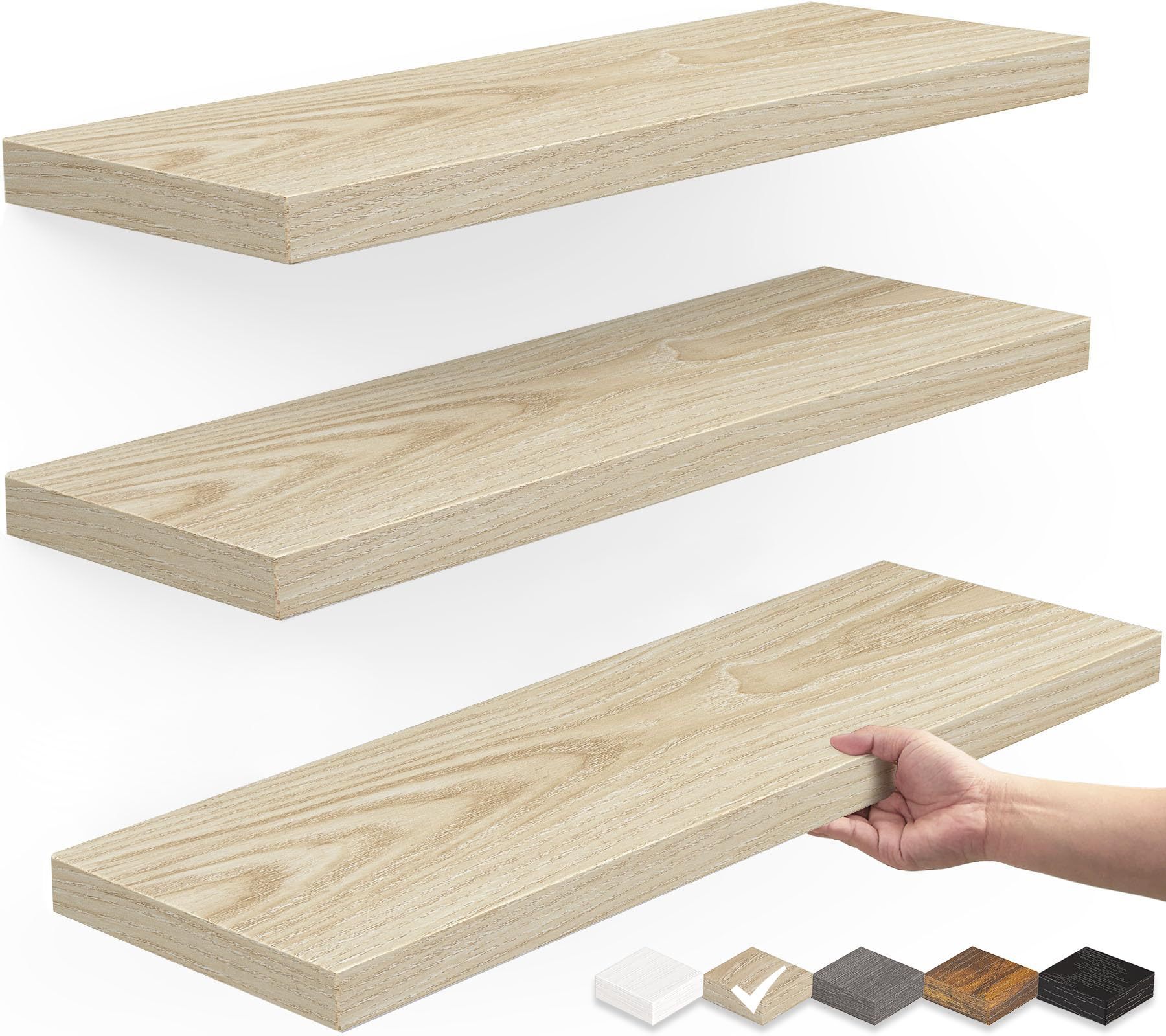 Wood Wall Mounted Book Shelf Kitchen Floating Shelves Wall Shelf for Home Decorative