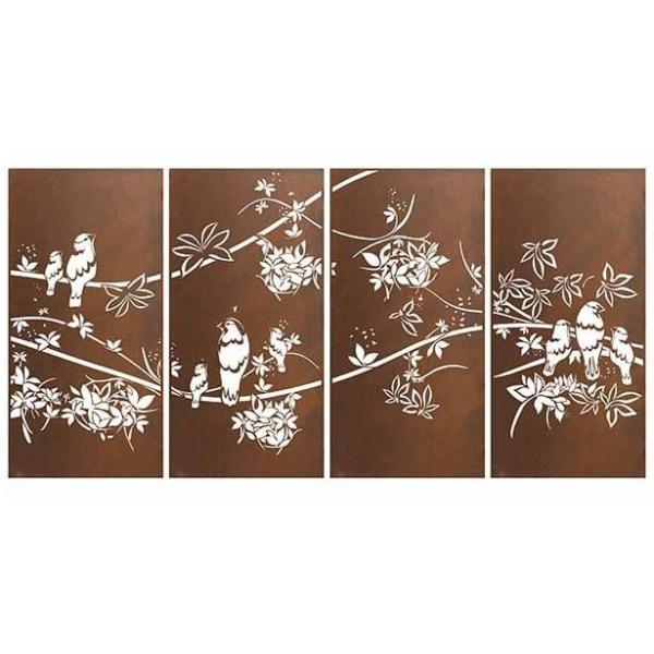 O laser tropical do pássaro do quintal cortou os painéis de aço de Corten