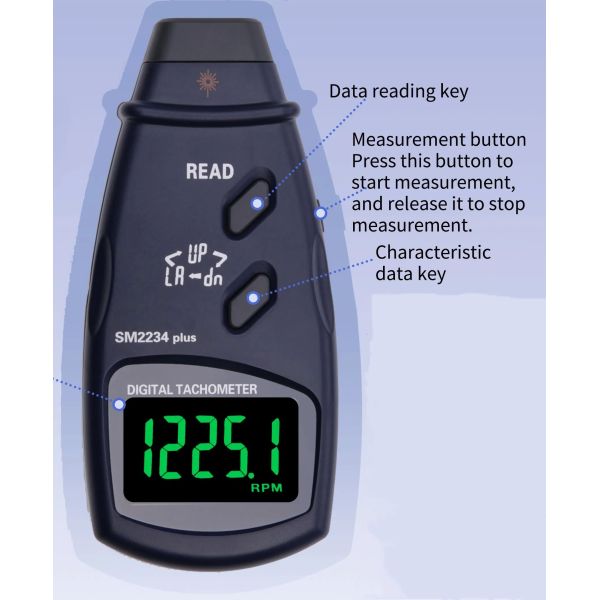 Photoelectric Digital Photo Tachometer Non Contact Sm2234 Plus for Vehicle