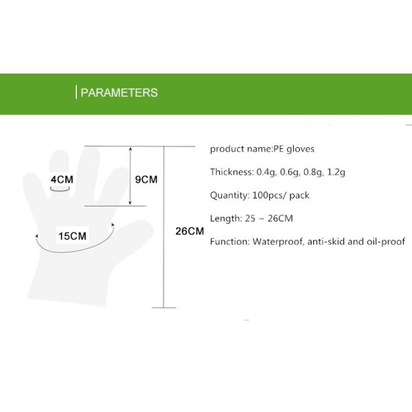 Hdpe Clear Disposable Protective Gloves , Disposable Hand Gloves Medium Thickness
