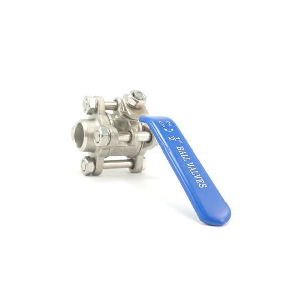 Manual 3 Piece Stainless Steel Ball Valve , Handy Sanitary Ball Valves