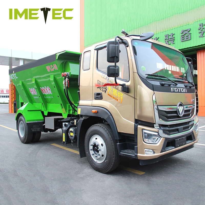 Cubicle Manure Bedding Spreader Sand Rice Husk Fermented Truck For Dairy Farm