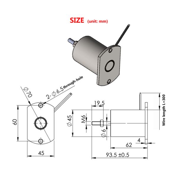 20mm 25mm Stroke 12V 24V DC Push Type Tubular Solenoid