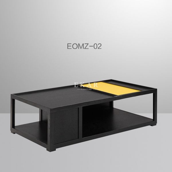 Fashion Designer Storage Rectangle Wood Coffee Table