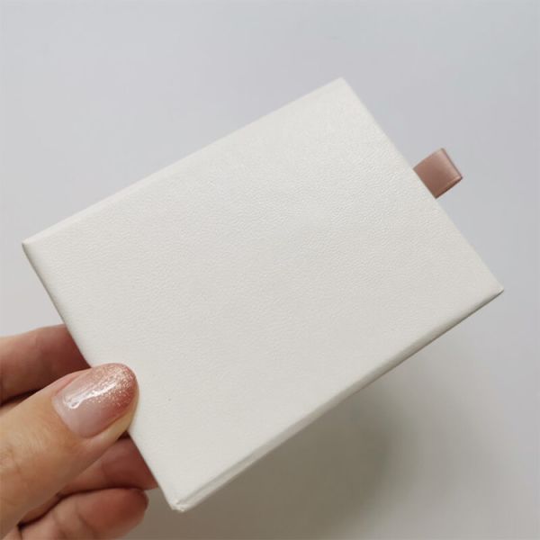Elegant Paper Sliding Jewelry Drawer Box With Microfiber Jewelry Pouch
