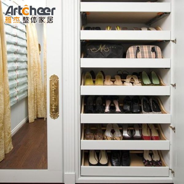 Adjustable Height Customized Size Eco-Friendly Material Shoes Cabinet and Display Rack for Hotel and Villa
