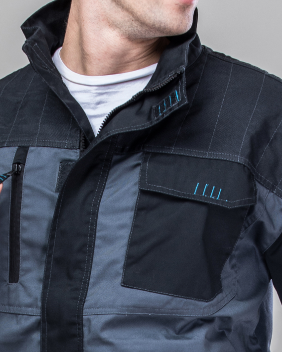 Dark Gray Heavy Duty Work Suit Work Wear Jackets And Pants With Zipper Closure