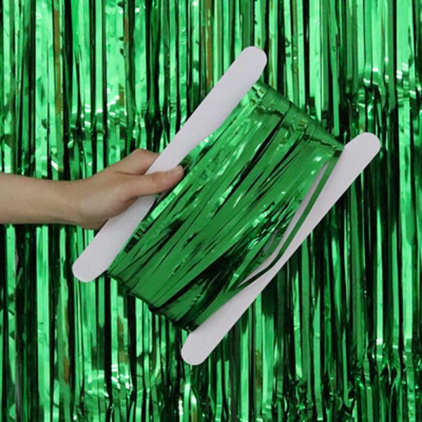 3 Meter Silver Foil Backdrop Fringe Backdrop Curtain For Wedding Party