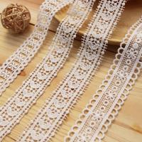Bords blancs d'équilibre de dentelle de broderie de polyester d'OEM pour la robe