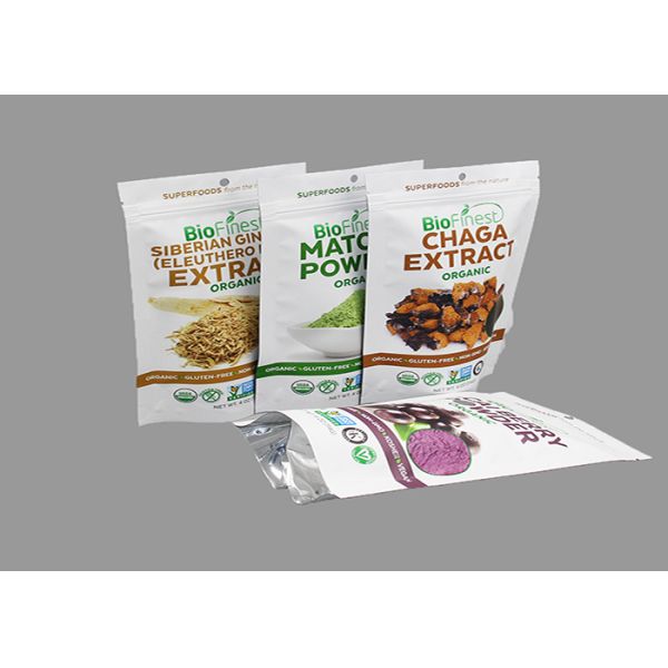 Resealable Mylar Aluminium Foil Laminated Pouches LDPE Plastic Zipper With Hole