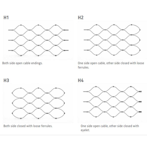 30 мм * 30 мм Размер открытия SS316 Сеть безопасности из нержавеющей стали для защиты делидека