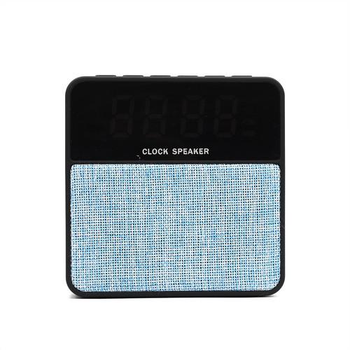 LED Clock Squre Fabrc Portable Bluetooth Speaker V4.2 with USB Port