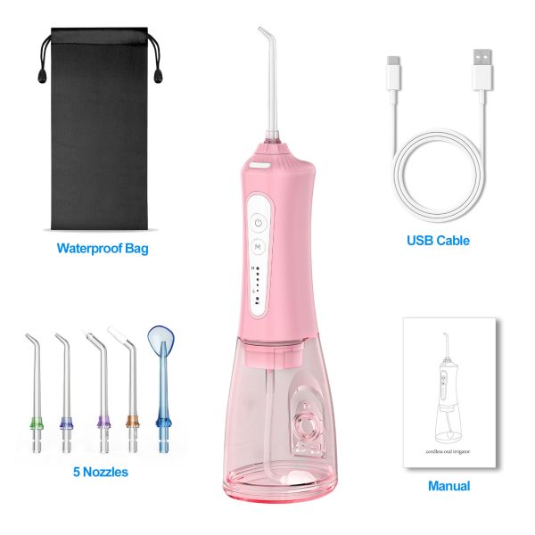 300ml Ipx7 Electric Water Flosser Teeth Cleaning Portable Oral Irrigator 21W