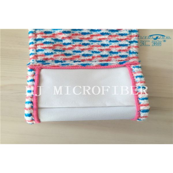 Protections formées par poche teintes par fil blanc bleu rouge de rechange de balai de têtes de balai de jacquard de Microfiber de couleur