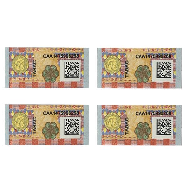 Custom Order Tax Stamps with Security Foil for Anti Counterfeiting and Detailed Inkjet Printing