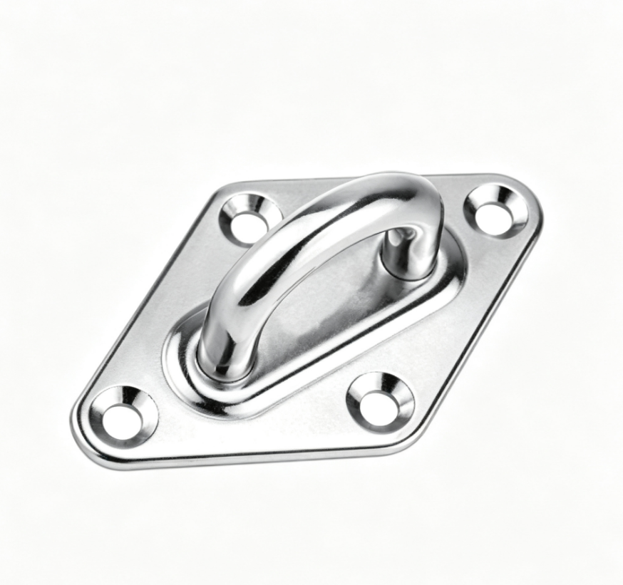 Stainless 304 Diamond Pad Eye Plate for Wire Rope Hanging Lighting Systems Ceiling
