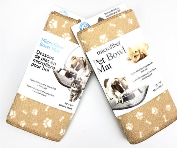 14x21inch Microfiber Pet Towel  Water Absorbent Dog Food Bowl Mats
