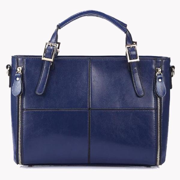 Cera de costura transversal Tote Shoulder Bag de couro do óleo das mulheres