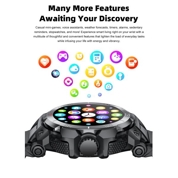 Fitness Tracking TWS Smart Watch Activity Monitoring 1.43 Inch Touch Screen Watch