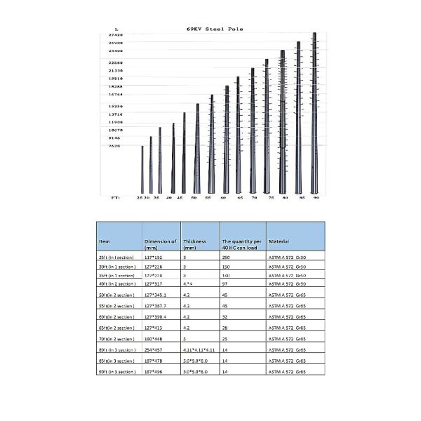 поляк передачи 25фт -100фт низкий Валтаге Филиппины стальной с оружиями угла