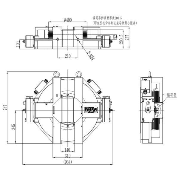 Нагрузка подъемной машины трения 1.75m/S 1050kg мотора лифта IP40 беззубчатая