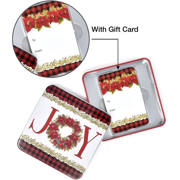 Christmas Gift Card Tin Gift Box Storage Container With Lids Gifts Wrap