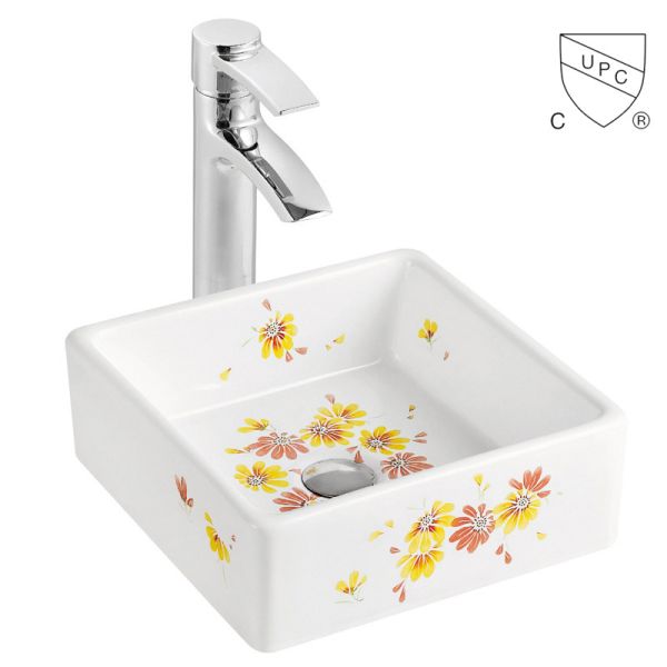 Таз руки квадратного мытья Bathroom этикеты раковины фарфора небольшого белый