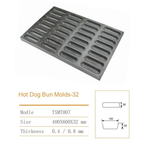 RK Bakeware China-Silicone Glazed 32 Cups Hot Dog Bun Pan Для промышленных пекарен