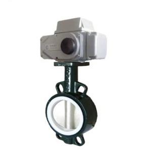 Wafer Type Electric Motor Operated Butterfly Valve Low Pressure Soft Sealed Butterfly Valve