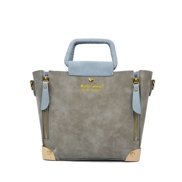 2016 new women's fashion spell color Korean Metal Boston handbag shoulder Messenger Bag