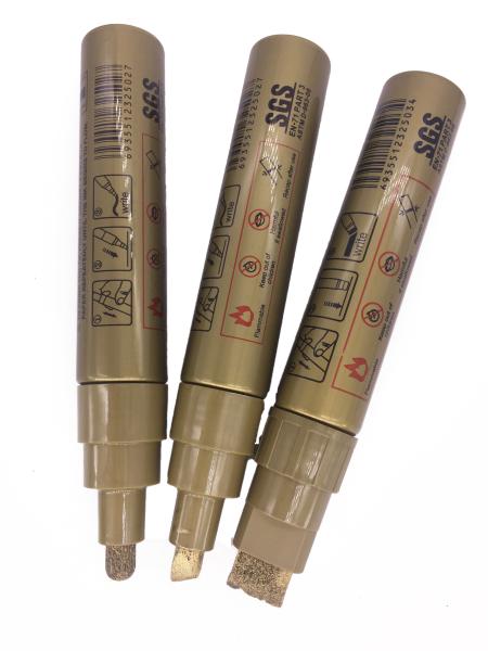 Gold Color point felt Tip oil based paint marker pen valve-action multichem ink teibow tip