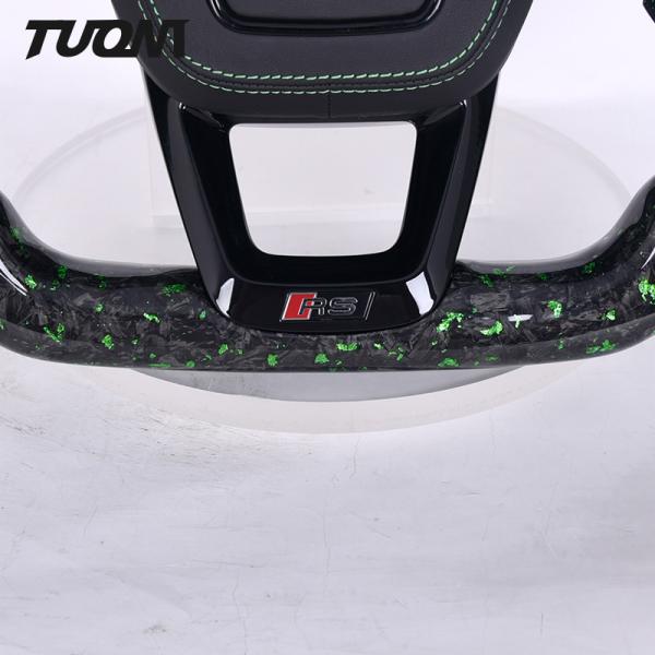 RS3 RS5 Q3 Q5 Audi Forged Carbon Fiber Steering Wheel Black Perforated Leather