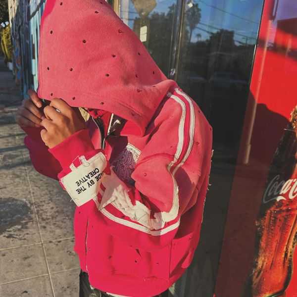 Embroidery cortado a medida con capucha con desafío, chaqueta con cremallera, lavado con ácido, ropa de calle de piedra de renombre, impresión, fabricantes de capuchas para hombres