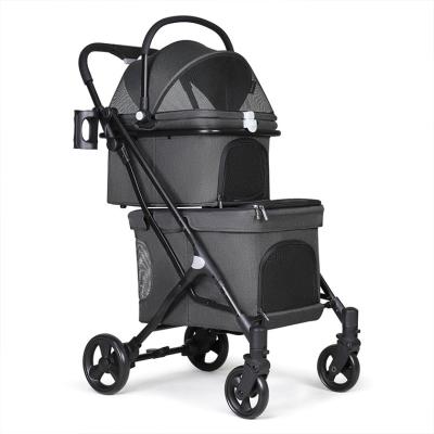 Linen Pet Gear Double Dog Stroller  , Folding Dog Stroller For Medium Dog