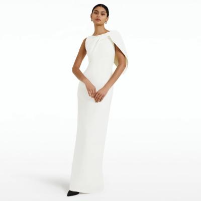 Silver Sustainable Embellished Evening Dress in Burgundy
