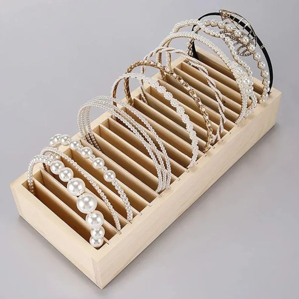 Wooden Bracelet Storage Box Jewelry Display Stand Removable Tray Organizer Box