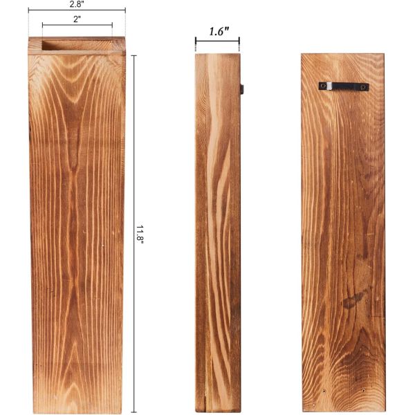Indoor Plants Dried Flowers and Faux Greenery Plants Wooden Pocket Wall Vases 3 Pack
