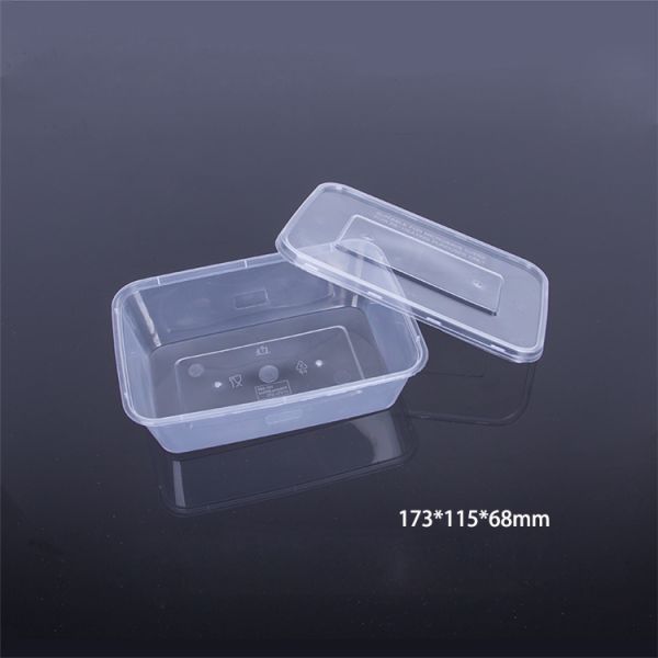 Clear Hinged 1000ml Disposable Plastic Food Tray