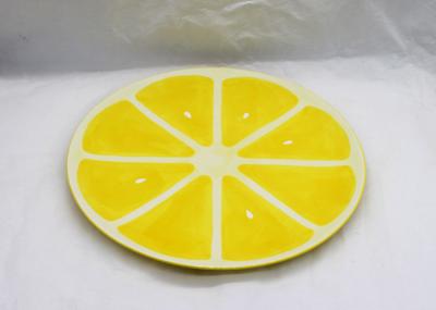 Lovely Ceramic Serving Platter Hand Painted Lemon Dinner Plates Dolomite For Children