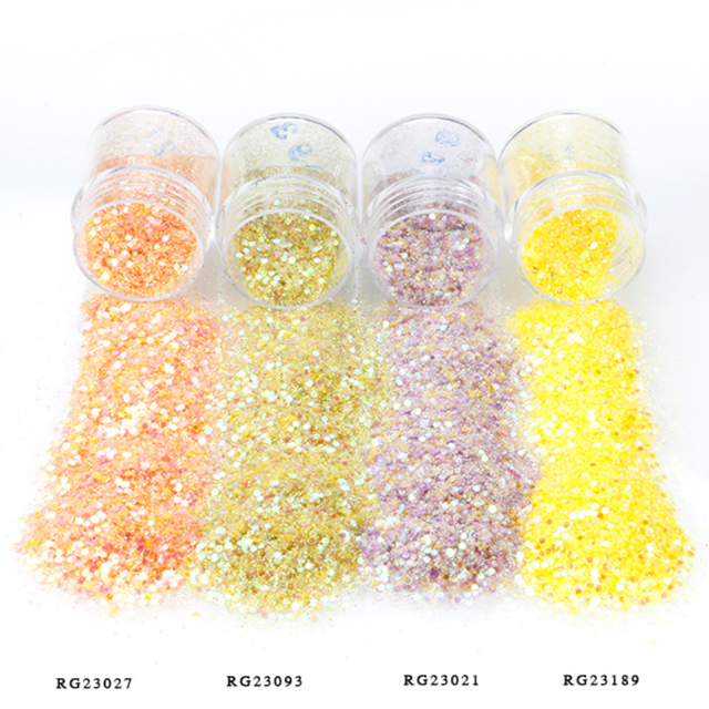 Mixes Popular Fashional Shining Romantic Color Compact Glitter Eye Shadow/Compact Powder for Excellent Nail Art Effect