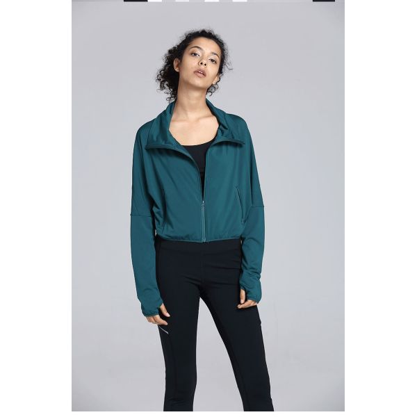 Дамы Hoodie спорт женщин отверстия большого пальца руки промелькивают передние ф